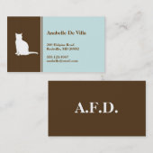 Feline Cat Blue Braune Haustier persönliche Visite Telefonnummerkarte (Vorne/Hinten)