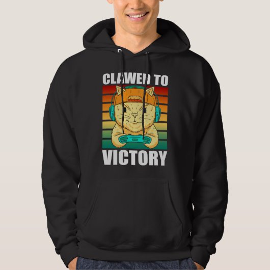 Feline Cat  Clawed to Victory Hoodie (Vorderseite)