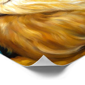 Feline Cat Portrait Bloom Poster (Ecke)