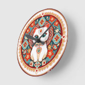Feline Cat Runde Wanduhr (Winkel)