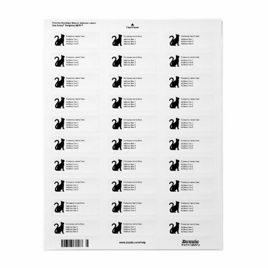 Feline Cat Theme Address Template Labels (Vorne)