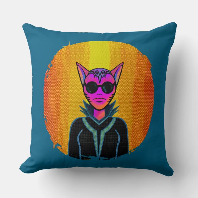 Feline Character in triplicate Kissen (Vorderseite)