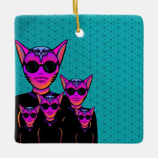 Feline character keramikornament (Vorderseite)