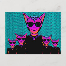 Feline character postkarte