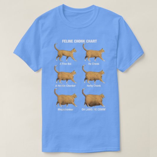 Feline-Chonk Cat Chart FunnyDank T-Shirt (Design vorne)