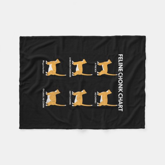 Feline Chonk Chart Funny Cat Scale Meme Cat Vater Fleecedecke (Vorderseite (Horizontal))