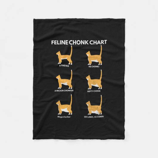 Feline Chonk Chart Funny Cat Scale Meme Cat Vater Fleecedecke (Vorderseite)