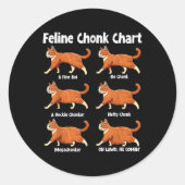 Feline Chonk Chart Funny Fat Cat Runder Aufkleber (Vorderseite)
