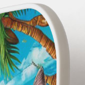 Feline Cool: Zwei Katzen in Schatten auf einer Bar Pickleball Schläger (Linke Seite)