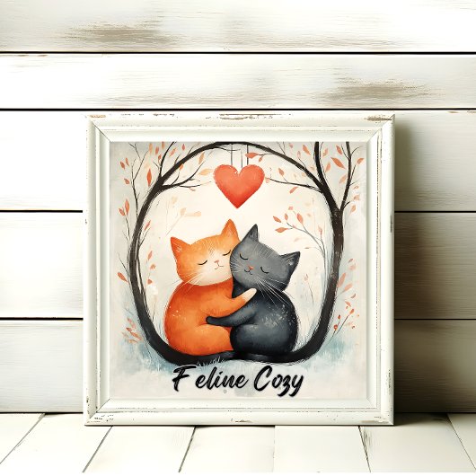 Feline Cosy Snuggly Cat Liebe Kunst, Dichtung und  Poster