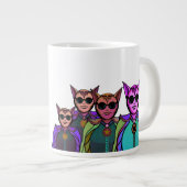 Feline Creatures Design Pickleball Paddle Jumbo-Tasse (Vorderseite Rechts)