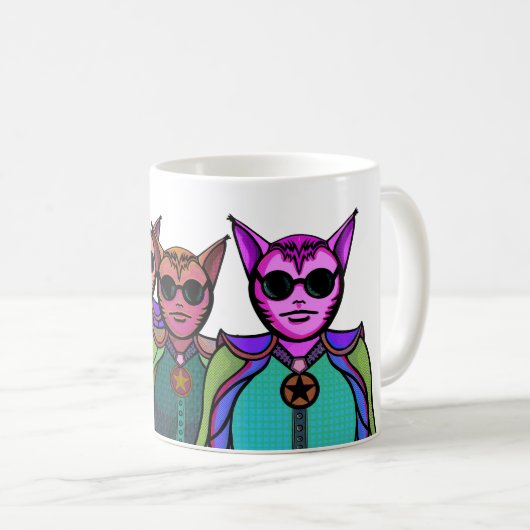 Feline Creatures Design Pickleball Paddle Kaffeetasse (VorderseiteRechts)