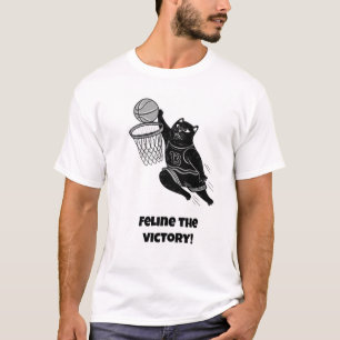 Feline der Sieg! Funny Cat-Basketball T-Shirt