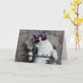 Feline Diva Birthday Karte (Gelbe Blume)