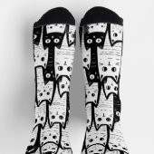 Feline Extravagant: Gemusterte Socken der schwarze (Oben)