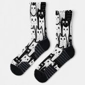Feline Extravagant: Gemusterte Socken der schwarze (Links)