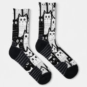 Feline Extravagant: Gemusterte Socken der schwarze (Rechts)
