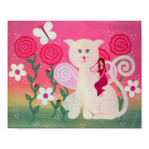 Feline Fairy Friends - 8x10 Kitty Cat Kinder Art