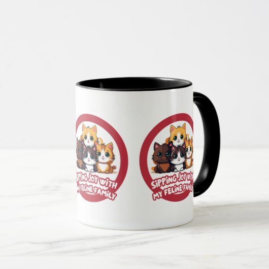 Feline Family Joy Mug Tasse (VorderseiteRechts)