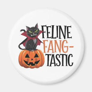 Feline Fang-tastisches Halloween Vampire Cat Desig Magnet