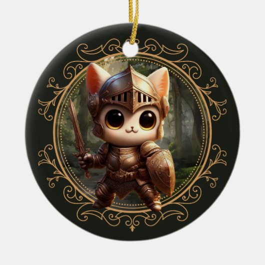 Feline Fantasy Adventure Keramik Ornament (Vorne)