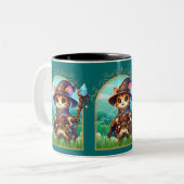 Feline Fantasy Adventure Zweifarbige Tasse (Vorderseite Links)