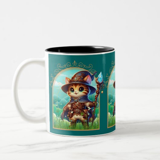 Feline Fantasy Adventure Zweifarbige Tasse (Links)
