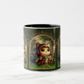 Feline Fantasy Adventure Zweifarbige Tasse (Mittel)