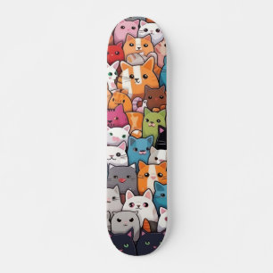 Feline Fantasy: Niedliche Anime Cats Galore Skateboard