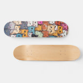 Feline Fantasy: Niedliche Anime Cats Galore Skateboard (Horizontal)