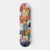 Feline Fantasy: Niedliche Anime Cats Galore Skateboard (Vorne)