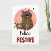 Feline Festive Cat Card Karte (Vorderseite)