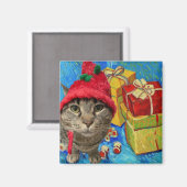 Feline Festive Magnet (Vorderseite/Rückseite)