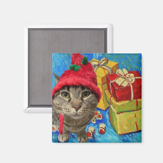 Feline Festive Magnet (Vorderseite/Rückseite)