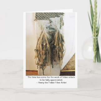 Feline Fibre Art Note Card Karte
