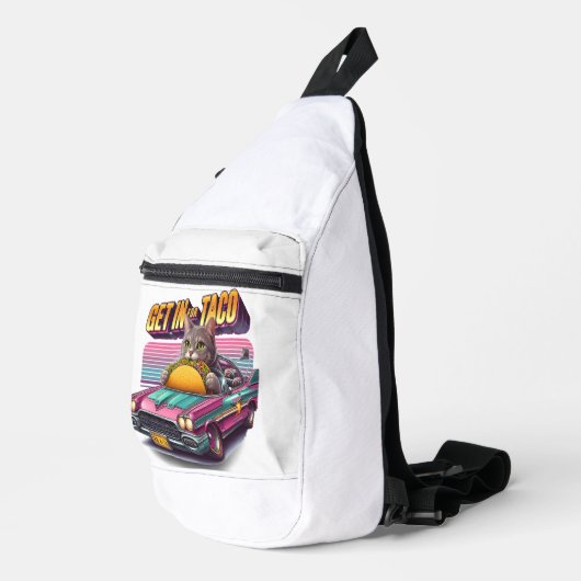 Feline Fiesta auf rosa Tour Crossbody Bag (Rechte Ecke)