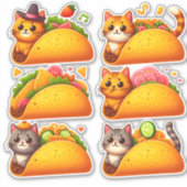 Feline Fiesta in einem Taco Aufkleber (Vorderseite)