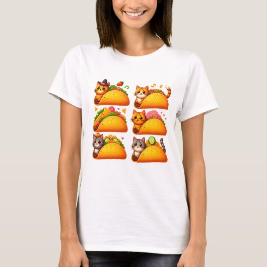 Feline Fiesta in einem Taco T-Shirt (Vorderseite)