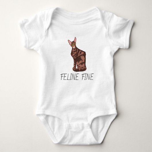 Feline Fine Baby Strampler (Vorderseite)