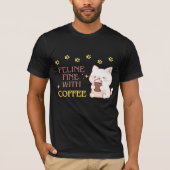 Feline Fine Catful Coffee Design T-Shirt (Vorderseite)