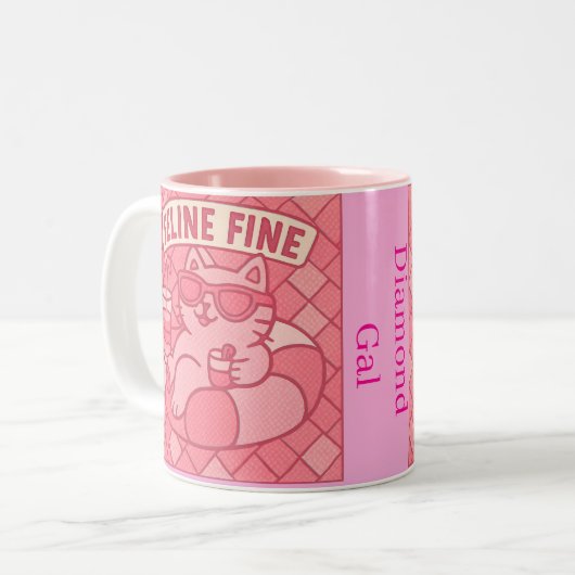 Feline fine diamond gal zweifarbige tasse (Vorderseite Links)