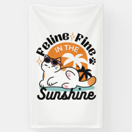 Feline Fine in the Sunshine - Entspannte Tropenkat Banner