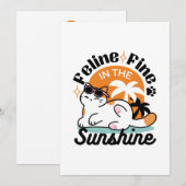 Feline Fine in the Sunshine - Entspannte Tropenkat Einladung (Vorne/Hinten)