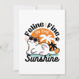 Feline Fine in the Sunshine - Entspannte Tropenkat Einladung