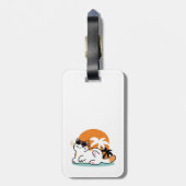 Feline Fine in the Sunshine - Entspannte Tropenkat Gepäckanhänger (Rückseite vertikal)