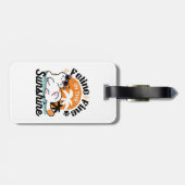 Feline Fine in the Sunshine - Entspannte Tropenkat Gepäckanhänger (Rückseite horizontal)