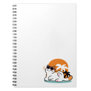 Feline Fine in the Sunshine - Entspannte Tropenkat Notizblock