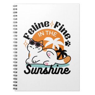 Feline Fine in the Sunshine - Entspannte Tropenkat Notizblock
