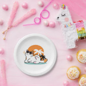 Feline Fine in the Sunshine - Entspannte Tropenkat Pappteller (Party)