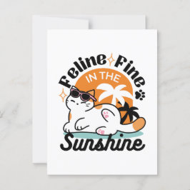 Feline Fine in the Sunshine - Entspannte Tropenkat Postkarte